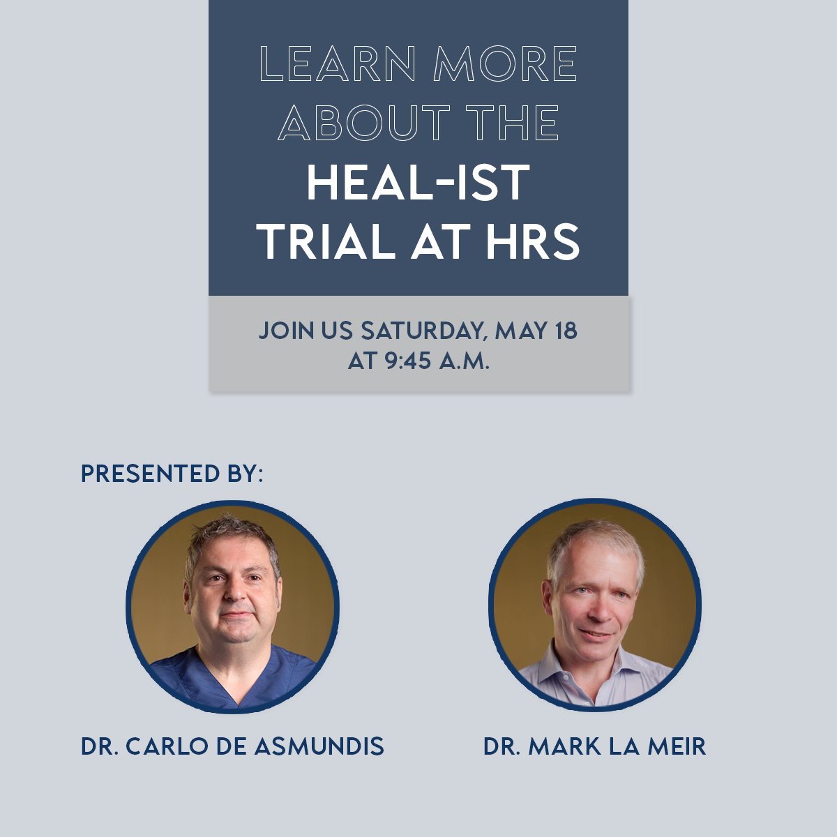 EPs & cardiac surgeons unite in the HEAL-IST trial, evaluating hybrid ablation for symptomatic IST. Join Drs. De Asmundis & La Meir at #HRS2024 on Saturday at 9:45 a.m., booth #1035, to explore this groundbreaking study & EPs' pivotal role. Learn more:  okt.to/QNbXL0