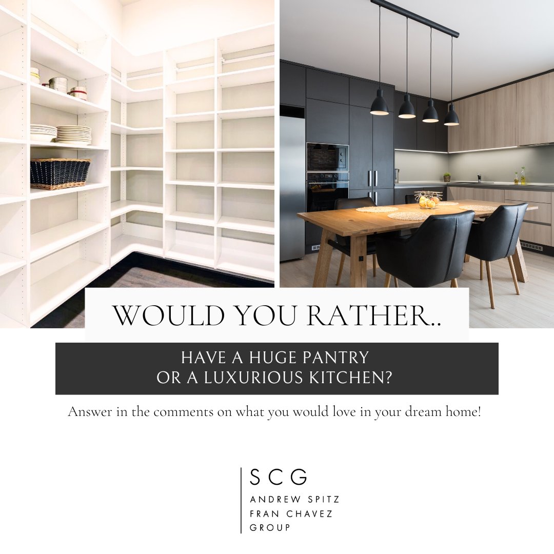 🌟 Would You Rather… 🌟

🤩 Have a HUGE Pantry or a LUXURIOUS Kitchen? 🤩

✨ Imagine your dream home! Comment below on what you would LOVE to have! 🏡👇

#DreamHome #WouldYouRather #HomeGoals