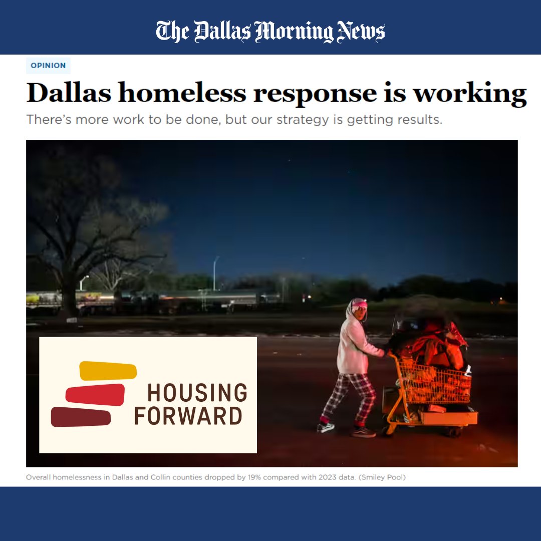 In this @dallasnews Op-Ed by CEO Sarah Kahn, discover how @housingntx's public-private investments in services, are successfully reducing homelessness in Dallas. They'll continue the course that has helped over 10,100 people since 2021. Read here: bit.ly/4dJgaI3