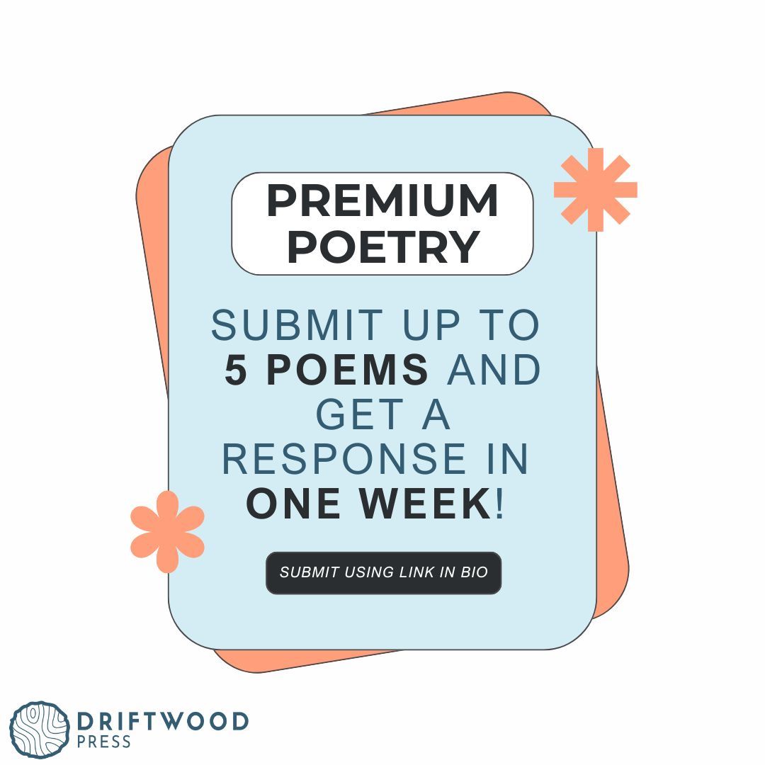 Don't wait for a response on your poetry submission! Use the link in our bio to submit up to FIVE poems and get a response in ONE week! 

#poetry #poems #callforsubmissions