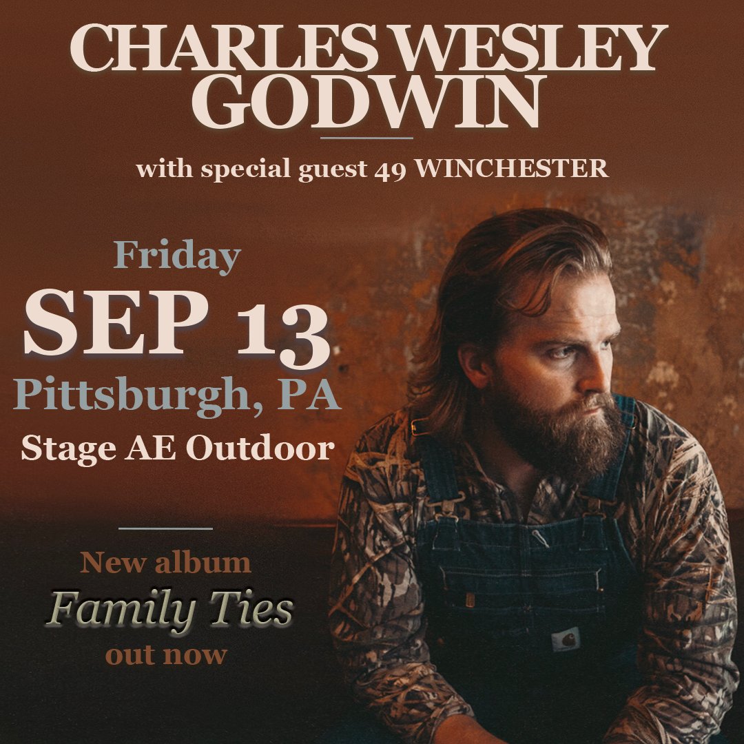 🎉 NEW SHOW 🎉 🎶 @CharlesWesleyGwith special guest @49Winchester 🗓 September 13th, outdoors! 🎫 Promoter presale begins May 29th with code FAMILYTIES 🔗 promowestlive.com/pittsburgh/sta…