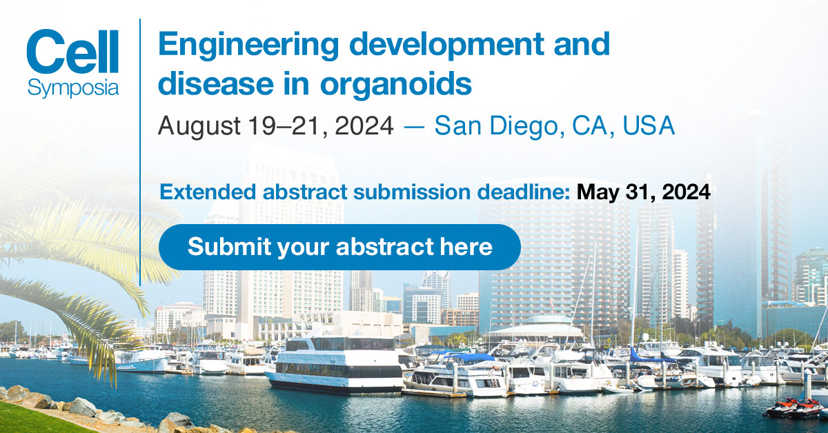 Great news, @CellSymposia: Engineering development and disease in organoids, abstract submission deadline extended until May 31 -still time to join the program. #CSOrganoids2024 #organoids hubs.ly/Q02xp3c40