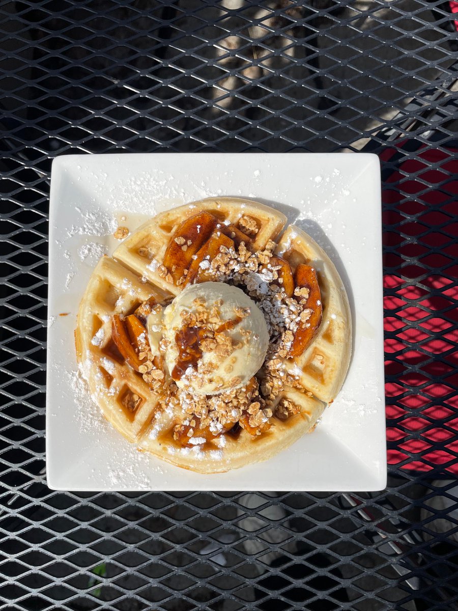Enjoy this weekends special on the patio! 
 Weekend Special: Apple Cinnamon Waffle! 🥞🍏 Perfectly crisp on the outside, fluffy on the inside, and loaded with warm apple cinnamon goodness.

#shpk #shpkeats #shpklocal #cafehaven #supportlocal #yeg #yegcoffee #yegeats #yeglocal