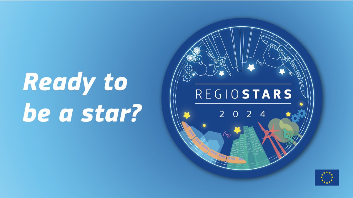 📢Your opportunity to shine✨like a star is here! Showcase your project and be recognized for your hard work and achievements. ⚠️Apply for the 2024 #REGIOSTARS Awards before it's too late! The deadline is approaching fast: May 31, 2024.🔚 Apply now👉 regiostarsawards.eu