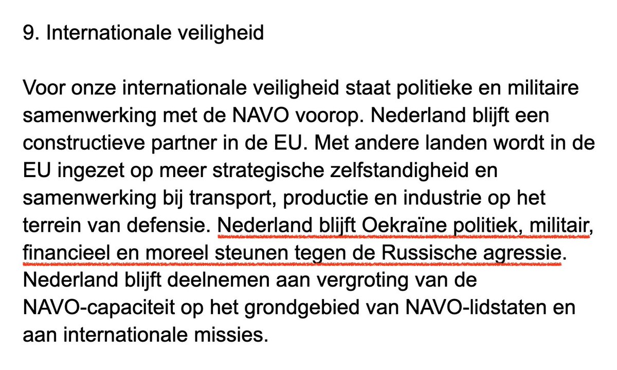 De hysterie over het hoofdlijnenakkoord ten spijt, is er weinig reden om aan te nemen dat de Nederlandse steun aan Oekraïne zal verminderen. Het akkoord stelt duidelijk: 'Nederland blijft Oekraïne politiek, militair, financieel en moreel steunen tegen de Russische agressie'