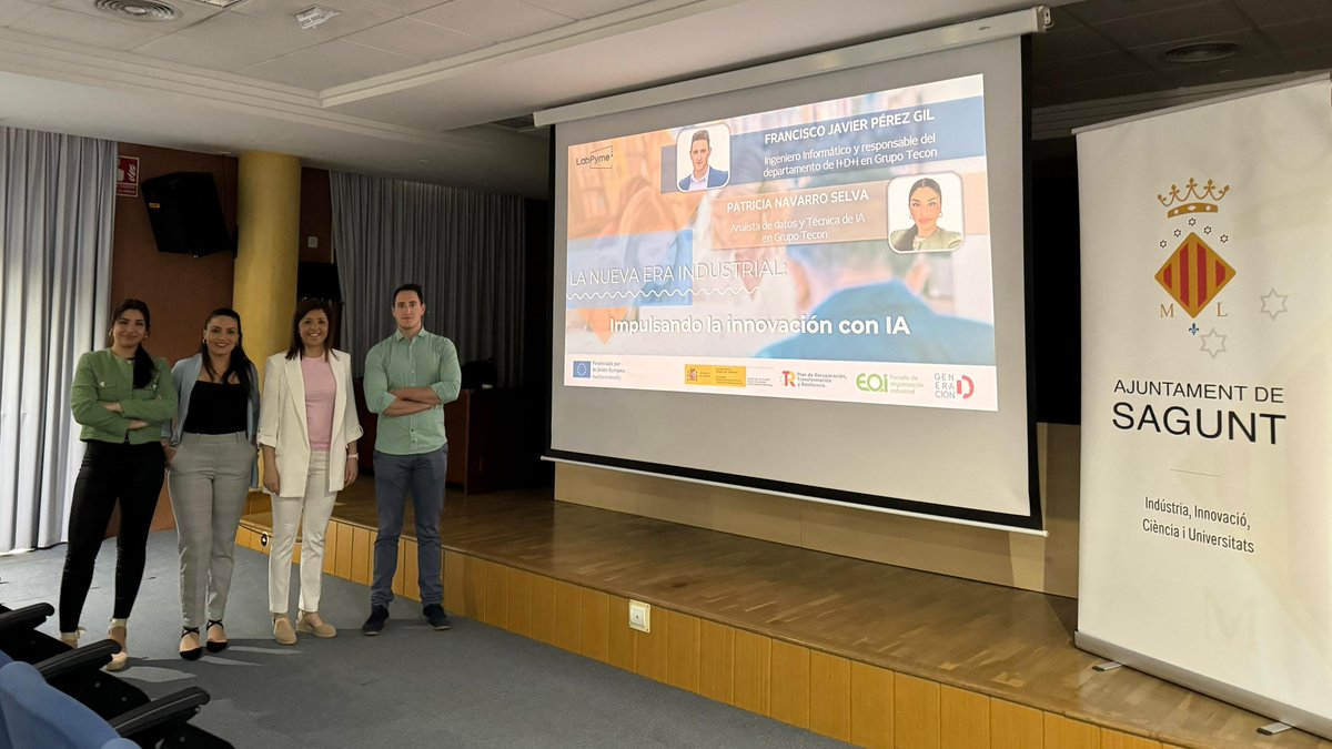 Hoy hemos impartido una masterclass en el Puerto de #Sagunto 👩‍💻

Los asistentes han aprendido cómo aplicar la #IA en el sector industrial mediante casos de uso reales 🧠

Gracias <a href="/promoecosagunt/">Promoció Econòmica i Industrial</a> 🤝

Más sobre nuestro Programa Superior de Digitalización ➡️ labpyme.com