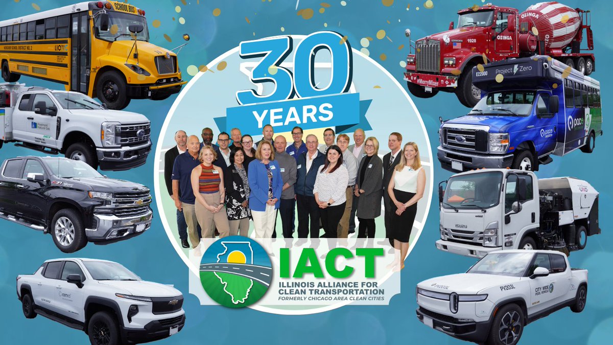 We are celebrating 30 years! May 13, 1994, Chicago Area Clean Cities became the 5th Clean Cities coalition through @ENERGY & joined the existing 75+ coalitions. In 2022, we became IACT to include all of Illinois. Thank you for the support the past 3 decades! #CleanTransportation