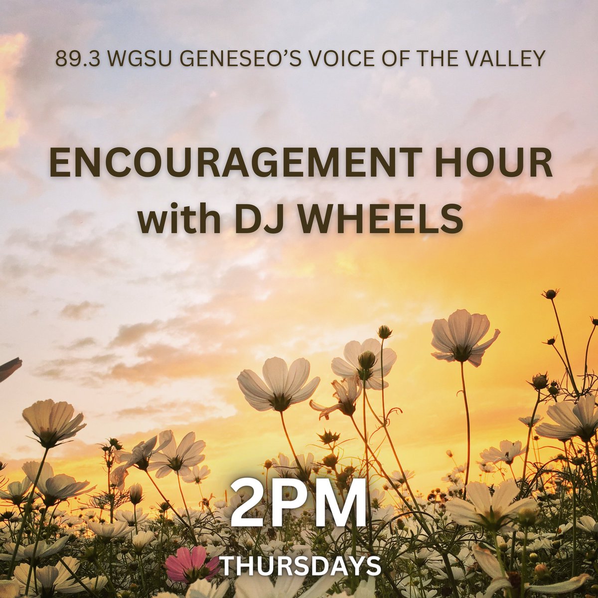 We've Encouragement Hour today at 2, so tune in to enjoy some uplifting songs to make this cloudy Thursday a bit brighter.

Listen Live: bit.ly/wgsu-live

#Geneseo #WGSU #CollegeRadio #SUNYGeneseo #SUNY #Music #Community #Entertainment #LocalDJ