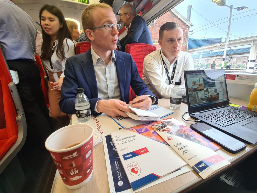 What a fantastic Coffee Cup Run today, sharing our plans & collaborating to improve performance for all our customers. Thanks to all for their contributions today @LNER @networkrail @HitachiRailENG @northernassist @railandroad @transportgovuk @Modern_Railways