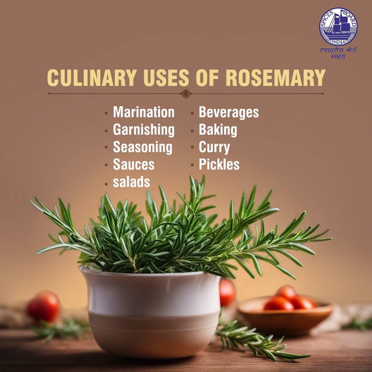 Elevate your culinary creations with the rosemary! @doc_goi #spicesboard #rosemary #incrediblespicesofindia