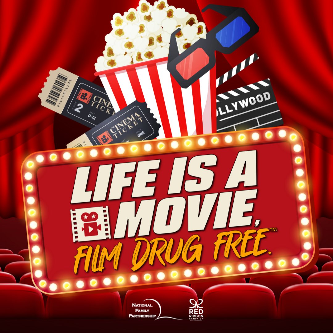 Lights, camera, action! 🎬 Celebrating #NationalClassicMovieDay with a twist: "LIFE IS A MOVIE. FILM DRUG FREE." 🚫 Join us for Movie Mondays as we spotlight stories of living free from drugs. Share your reel of positivity at hubs.li/Q02w05Yt0 

#RedRibbonWeek