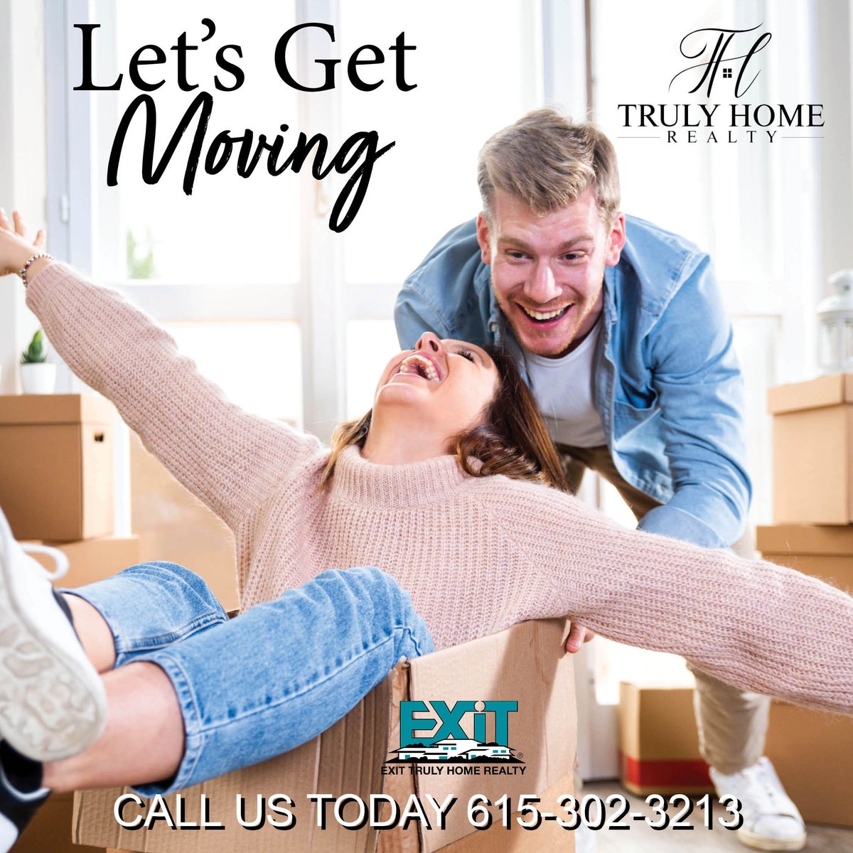Let's get moving!
Call us today - We are ready to get to work for you!

#TennesseeRealtor #EXITTrulyHomeRealty #realestate #realtor #nashvilletn #nashvegas #exit #exitrealty #homesforsale #sellmyhome #househunting #dreamhome #newhome #realestateagent #forsale #property #home