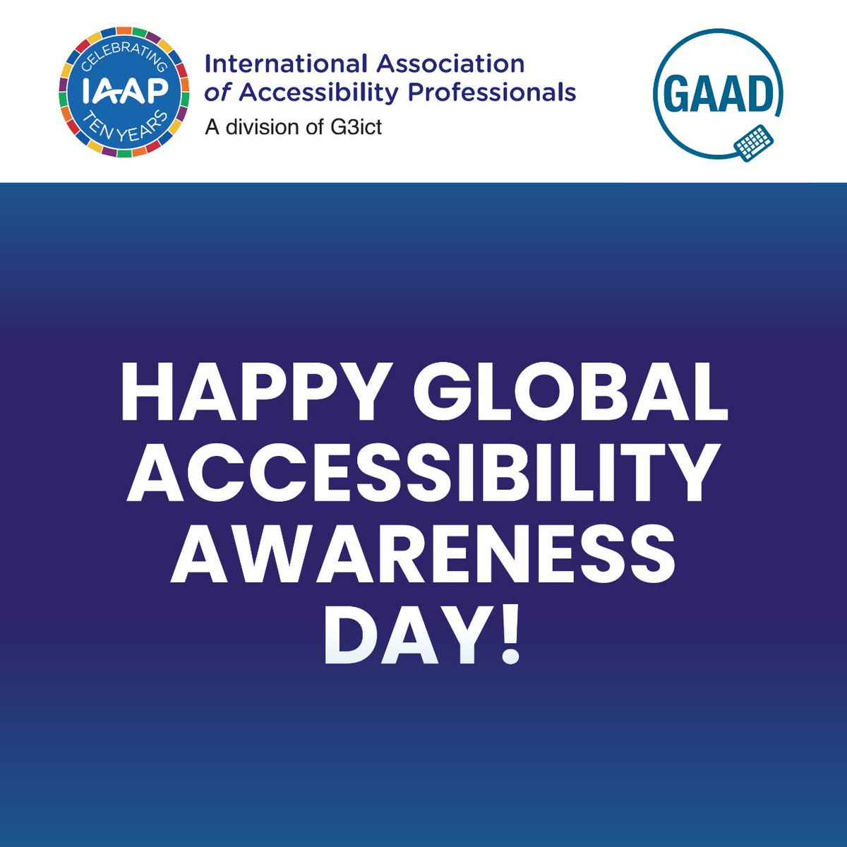 Happy Global Accessibility Awareness Day from all of us at IAAP! Explore a wide range of events, webinars, workshops, and discussions aimed at promoting digital accessibility and fostering inclusion on our website: accessibilityassociation.org/s/gaad #GAAD #Accessibility #Inclusion