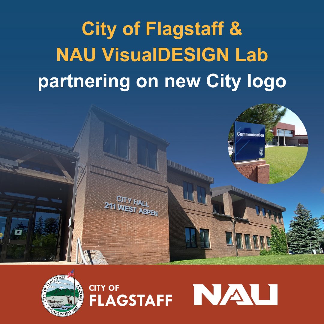 The City of Flagstaff and the NAU VisualDESIGN Lab are partnering to redesign the City’s logo! 🤩

This project is expected to take approximately a year to complete. ✨

flagstaff.az.gov/CivicAlerts.as… 

@NAU
