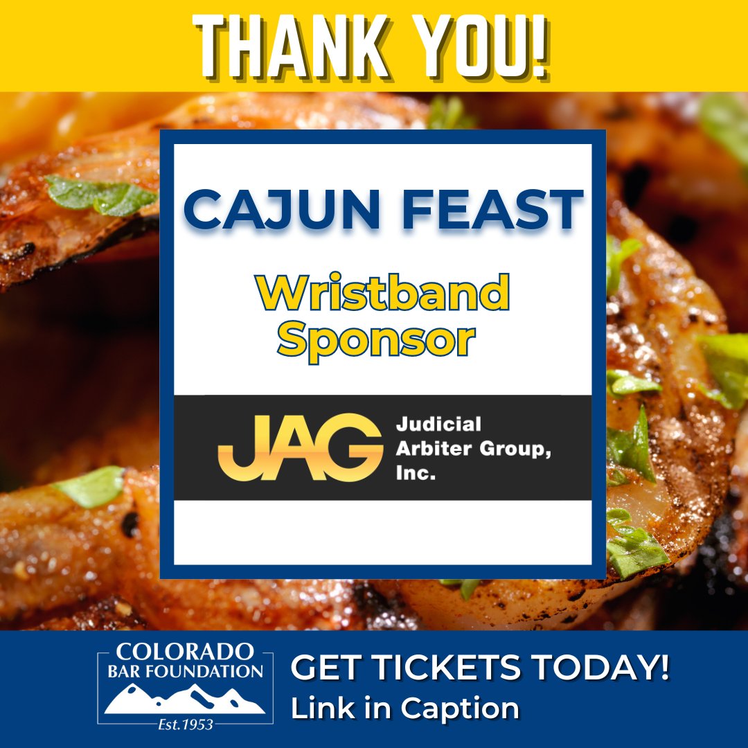 Cajun Feast Contributor!
🦞Tickets: tr.ee/-0kGbGWAUM
JAG judges bring a commitment to case resolution based on a depth of knowledge and experience with litigants and the legal process!
#CBF #Cajun #Feast #Fundraiser #Sponsor