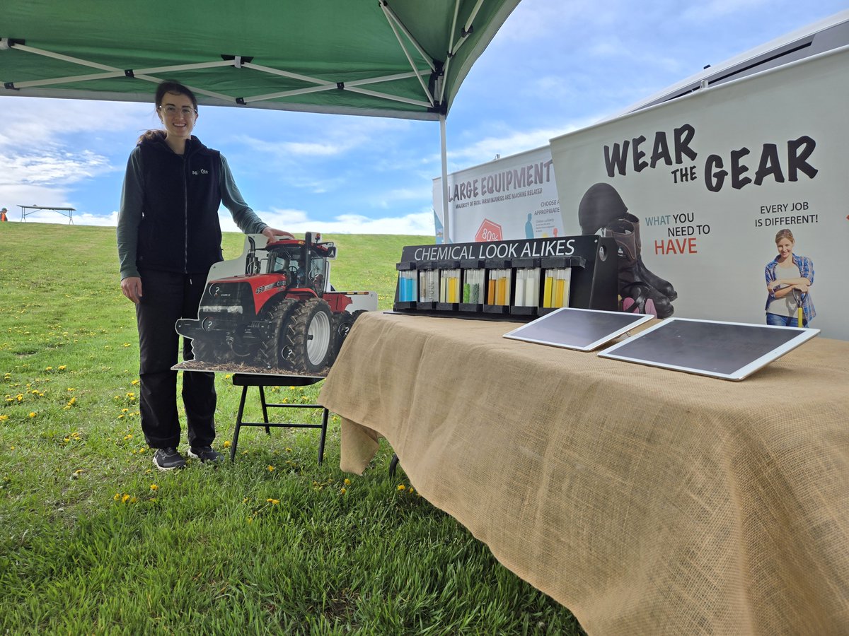 It's a windy day in Pincher Creek, but the Ag for Life team is set to welcome 800+ students into the #ruralandfarmsafety tent. #goteam