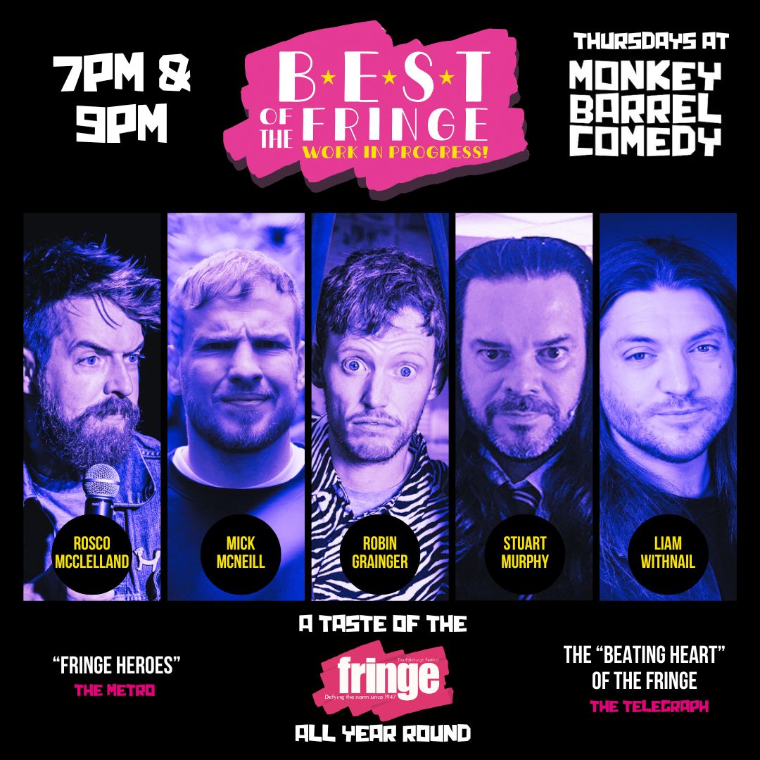 ⭐️ BEST OF THE FRINGE ⭐️ Catch a sneak peek of top acts as they work on new material in preparation for the Fringe. Tonight at 7pm & 9pm! @rossisacoolguy @RobinGrainger @StuartJayMurphy @liamwithnail 🎟️ event.liveit.io/34239/sneak-pe… . . . #comedy #edinburgh #whatsonedinburgh