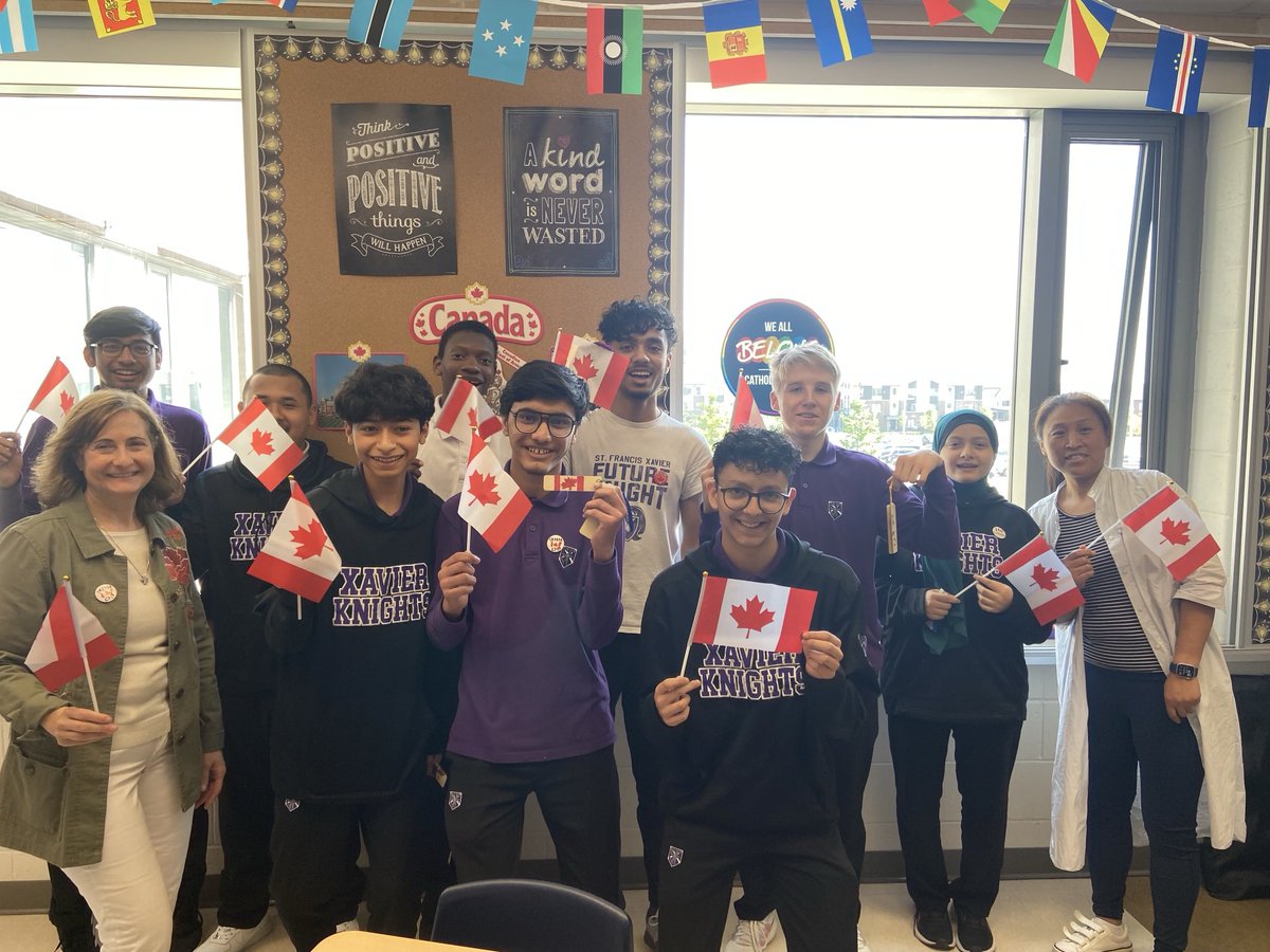 ESL class celebrating Canadian Citizenship week by making bookmarks with Canadian symbols. Thank you Lina Sakkab 😊for organizing.