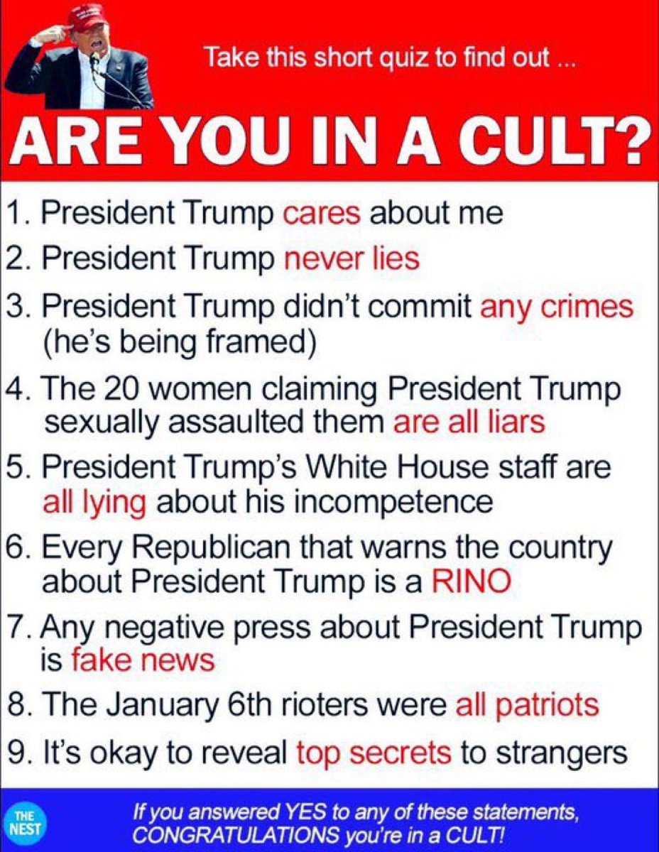 @mattgaetz It’s NOT a cult! It’s NOT a cult! It’s NOT a cult! Nope. Didn’t work. You’re in a cult.