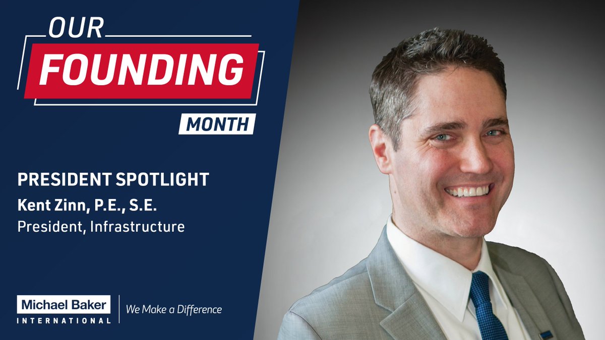 As part of our Founding Month celebrations, we caught up with the Presidents of our five distinct Verticals to discuss Michael Baker’s past, present and future. Hear from Kent Zinn, P.E., S.E., President, Infrastructure for Michael Baker. Read more: lnkd.in/e9wJtta4