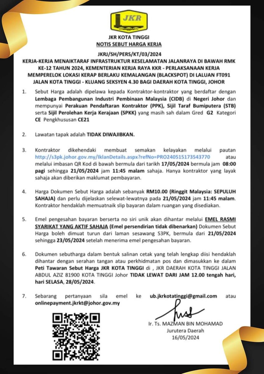 𝐌𝐀𝐊𝐋𝐔𝐌𝐀𝐍📣
𝐍𝐎𝐓𝐈𝐒 𝐒𝐄𝐁𝐔𝐓 𝐇𝐀𝐑𝐆𝐀 (𝐏𝐄𝐑𝐒𝐄𝐊𝐔𝐓𝐔𝐀𝐍)

Nota : Untuk makluman lanjut, sila rujuk 𝐍𝐎𝐓𝐈𝐒 𝐒𝐄𝐁𝐔𝐓 𝐇𝐀𝐑𝐆𝐀 𝐊𝐄𝐑𝐉𝐀 yang telah dilampirkan, terima kasih.

#TogetherWeDeliver
#JasaKepadaRakyat