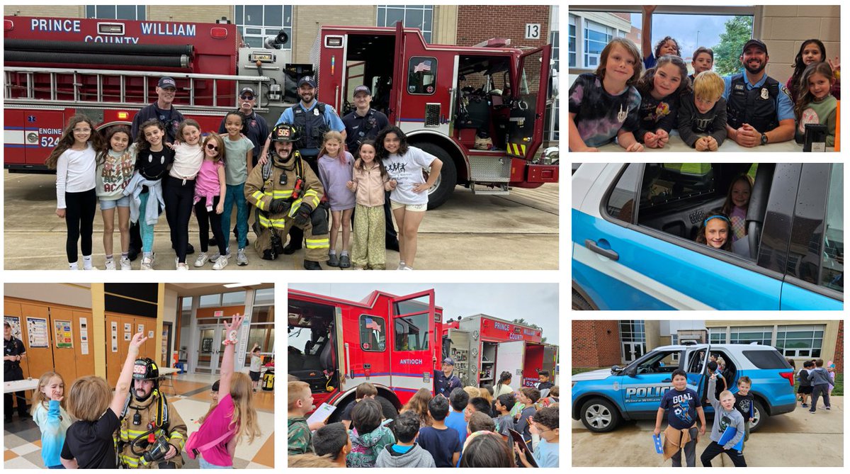 Public Safety was represented well during #Career Day at #Nokesville Elementary School by #PWCPD Officer Newman-Paul and @PWCFireRescue. We’re not sure who had more fun, so we’re already looking forward to next year! #FutureHeroes @PWCSNews