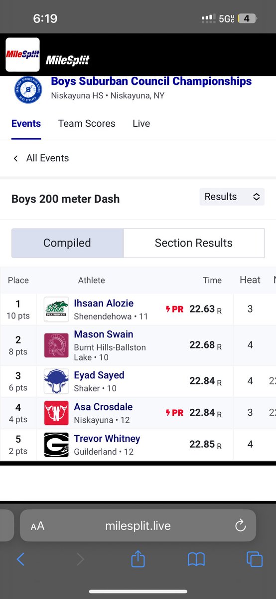 PR in the 200 yesterday, took home 1st place in the Suburban Council Championship! Still have a lot of work to do 🙏🏾 @LegionRising @CoachBClawson @shenfootball_01