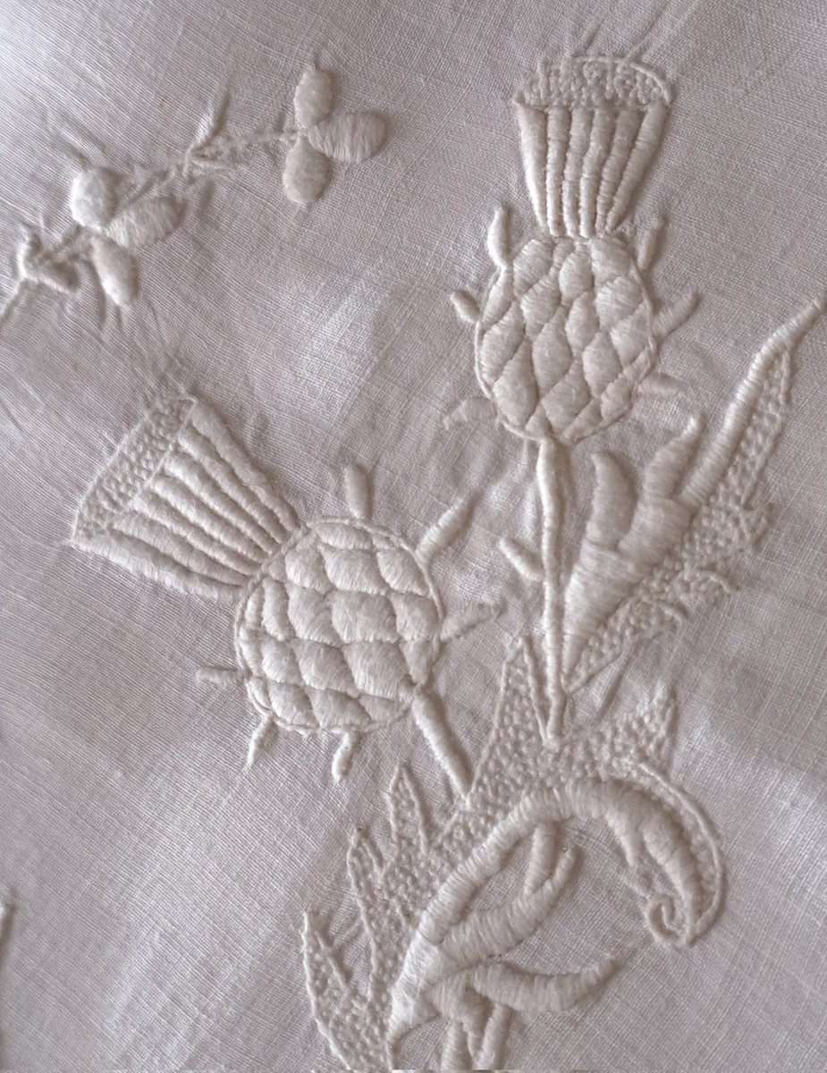 Stunning Large #Antique Tablecloth - Bed Sheet Hand Embroidered #Scottishthistle #wedding  #Scotland #textiles #Needlework 
 ebay.co.uk/itm/2565135966… #eBay via @eBay_UK