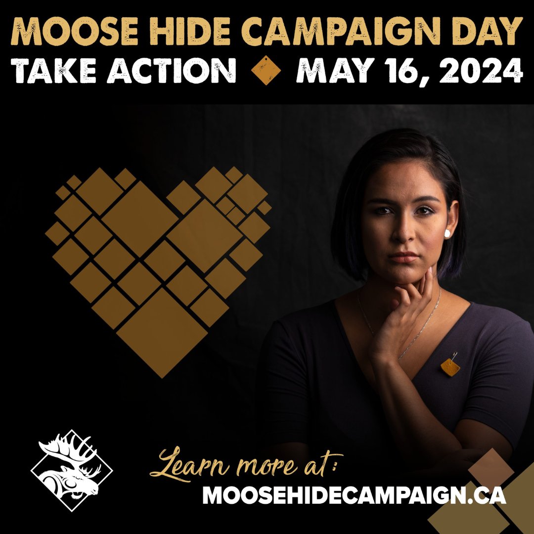 Today, May 16, is Moose Hide Campaign Day.

The Moose Hide Campaign is an Indigenous-led grassroots movement to end violence towards women and children by engaging men and boys. 

Learn more: <a href="/Moose_Hide/">Moose Hide Campaign</a> or moosehidecampaign.ca