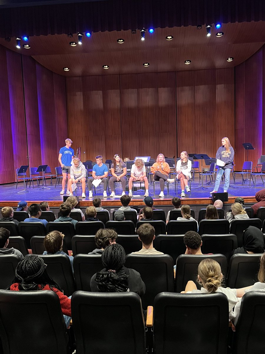 Our 8th graders are getting great advice from the student panel! @chanprincipal