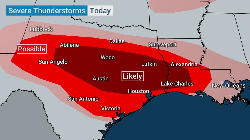 More than 20 million people across the South are on alert for severe storms that could produce large hail, damaging winds, and tornadoes. Get the latest updates on air or on our TV app: bit.ly/3UzM2rh
