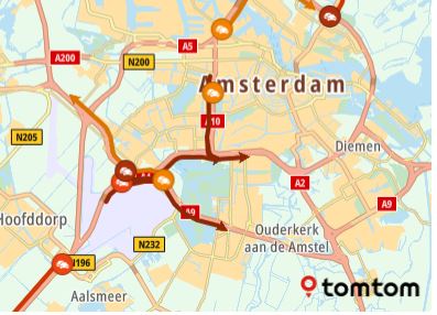 Ongeluk op de #A10 Zuid ► Utrecht bij A'dam-Oud Zuid  Daardoor ook file op de A4 vanuit Den Haag, +20 min