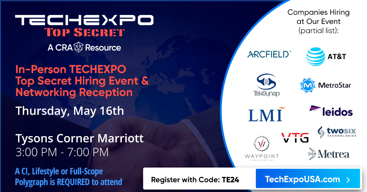 TechExpoJobFair's tweet image. #Polygraph professionals: Join us today at the TECHEXPO Poly Only Hiring Event & Networking Reception in Tysons Corner! This is the ONLY In-Person event this year just for you, so don't miss your chance to interview with 10+ employers for hundreds of opportunities all in one day!
