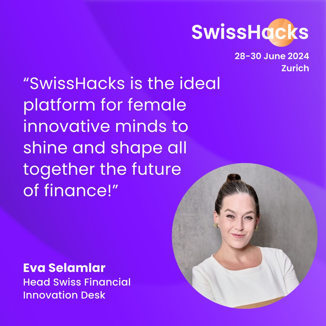 Calling All Innovators! 🌟 At #SwissHacks, we believe the future of finance is not only a challenge to be met but an opportunity to be shaped by everyone. That's why we're committed to diversity and inclusivity, especially in empowering women in finance and technology. 👩‍💻 We're