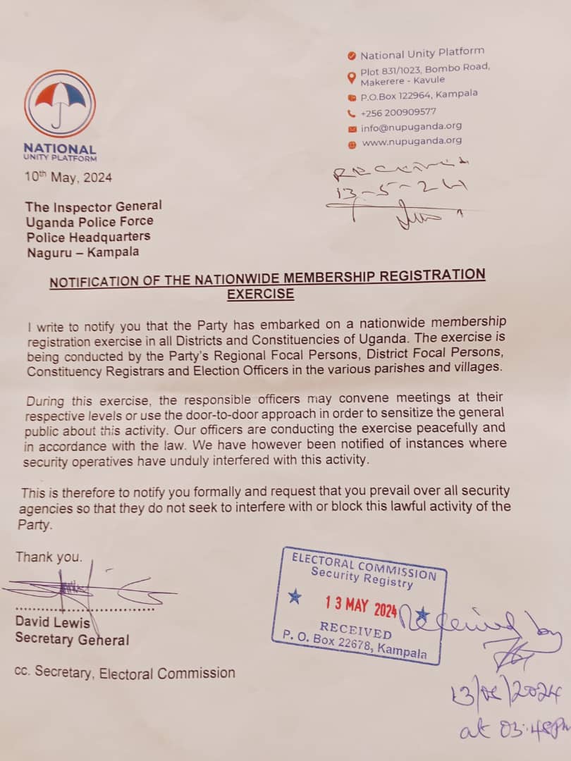 Despite writing to the Inspector General of Police, the RDCs and DPCs in different places have continued to arrest and detain several officials of the National Unity Platform @NUP_Ug who are registering members. Yesterday, in Bungokho Central, Mbale District they arrested Isma