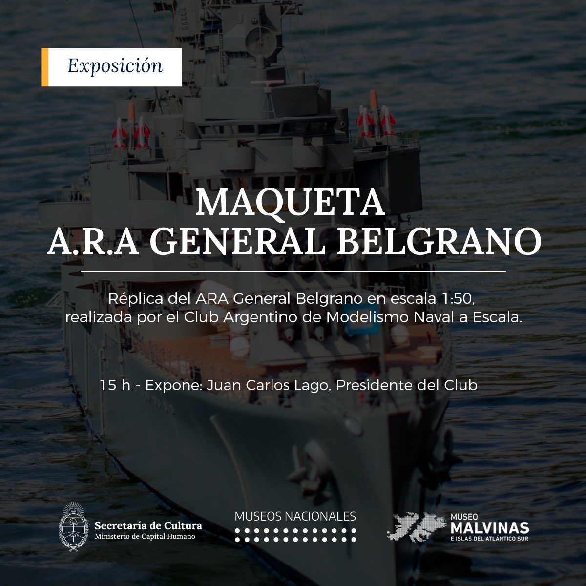 El @MuseoMalvinas realizará este sábado de 11 a 18 hs. diversas actividades en homenaje a los tripulantes del Crucero ARA “Gral. Belgrano”