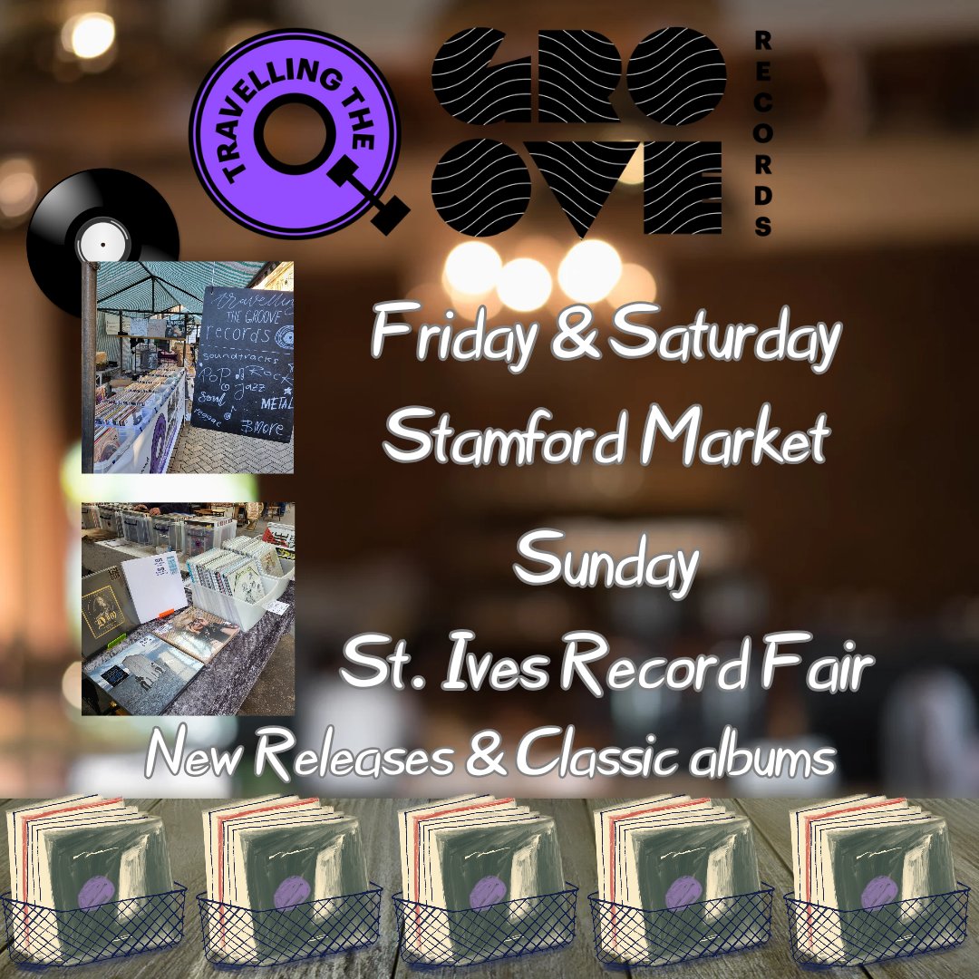 The weekend is ahead and here's where you can find us.....👇

Friday - Stamford Market, Ironmonger street 8am - 2.30pm

Saturday - Stamford Market, High Street 8am - 4pm

Sunday - St. Ives record fair (Cambridgeshire)
Corn exchange (PE27 5AD) 10am - 3pm