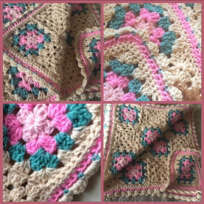 Pink and Cream Granny Square Blanket 🩷💚🤎

A lovely unique handmade crochet unique gift for a loved one. Made with traditional crochet stitches, finished with a soft colourful scalloped edging. It is sure to be treasured. 

#MHHSBD #craftbizparty #womaninbizhour

Link below