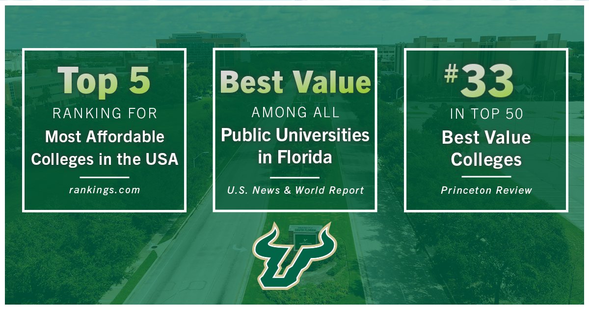 3️⃣ more reasons why you should choose #USF! 🤩 We're proud to be recognized for our efforts to make higher education accessible and affordable for all🤘