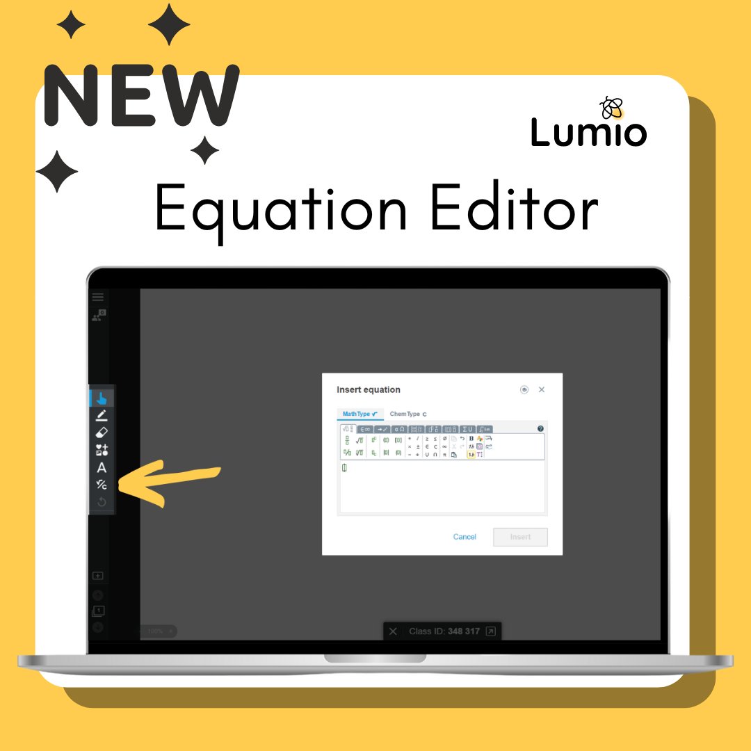 Have you discovered the Equation Editor feature improvements yet?! ✔️Available for students to add equations in individual handouts or group workspaces. ✔️Accessible in delivery mode so you can add equations during a lesson. 🙋🏻 Who is excited for this? #GoLumio