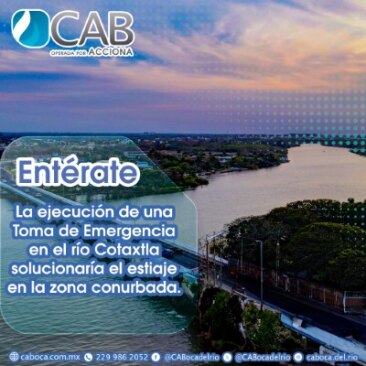 Se ha desarrollado un proyecto para abordar el suministro de agua Veracruz, Medellín y Boca del Río.
Consiste en captar agua del río Cotaxtla mediante la instalación de una toma de emergencia y trasladarla hacia el río Jamapa para potabilizarla en las Plantas de El Tejar.