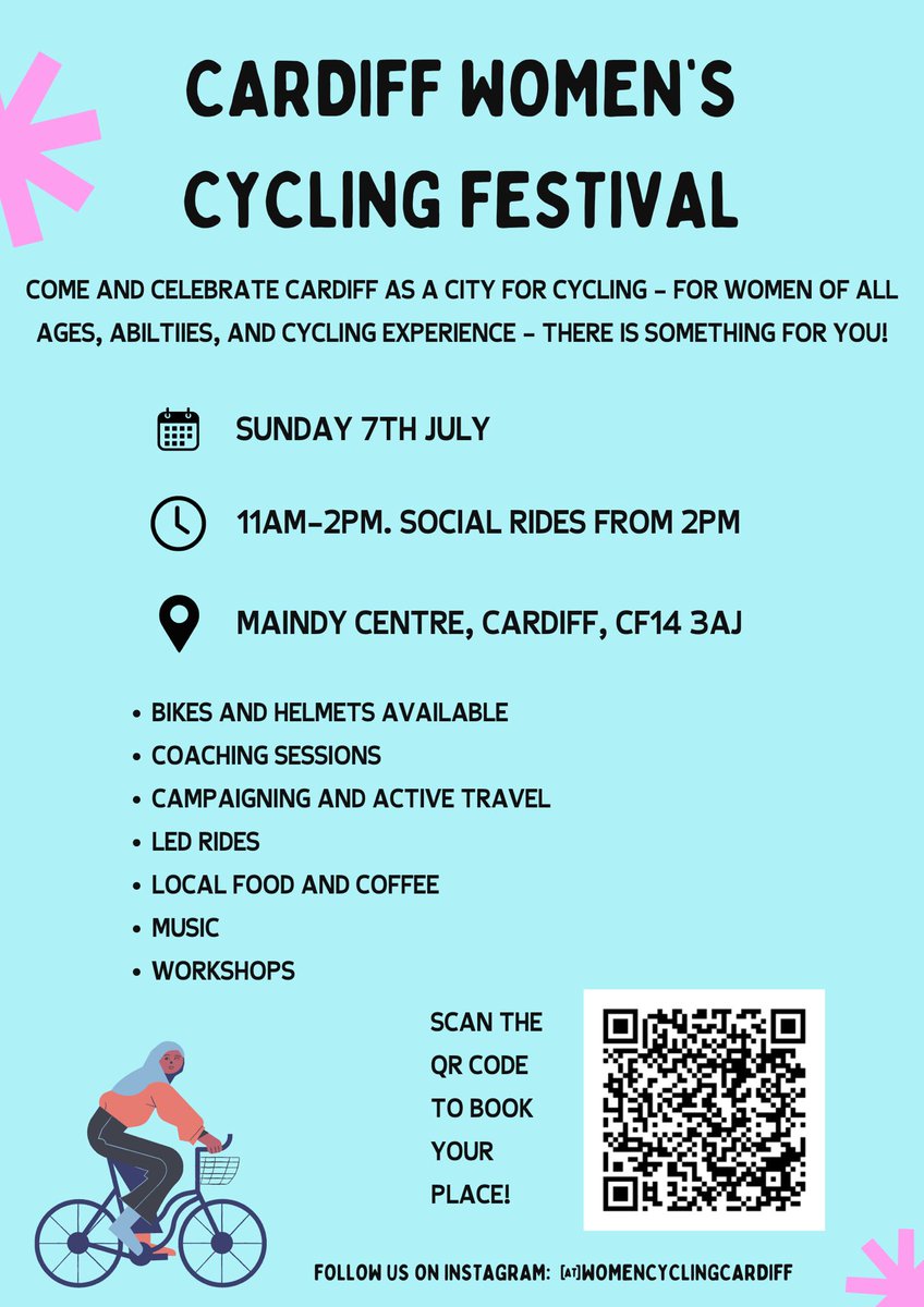 Cardiff Women's Cycling Festival is coming soon! July 7th! They have some great activities planned so get your tickets today! eventbrite.co.uk/e/cardiff-wome…