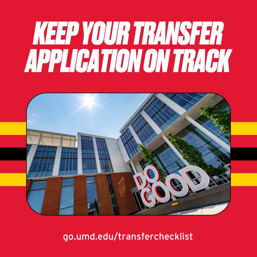 #TransferTerps: Look at our Transfer Application Checklist to stay on track for the June 1 regular deadline! This can be a great resource as you work on your application. go.umd.edu/transfercheckl… #BeATerp