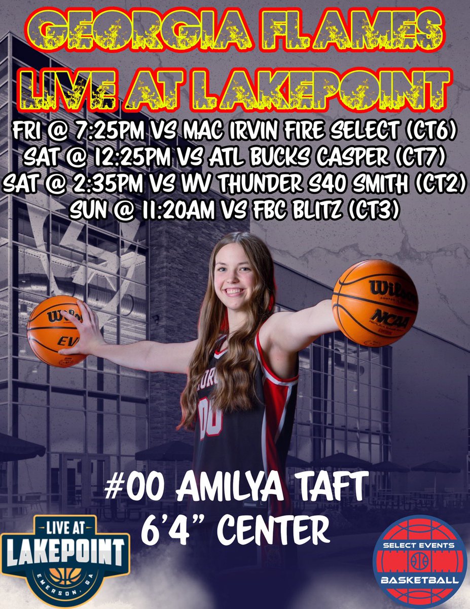Excited for this weekend live at lake point event. Looking forward to some competitive basketball while having fun!! @Georgia_Flames
