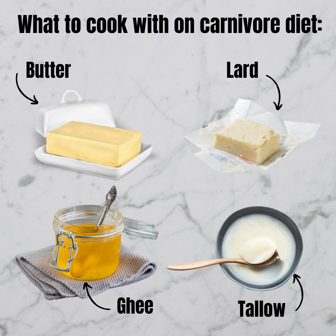 What should you cook with on the carnivore diet?