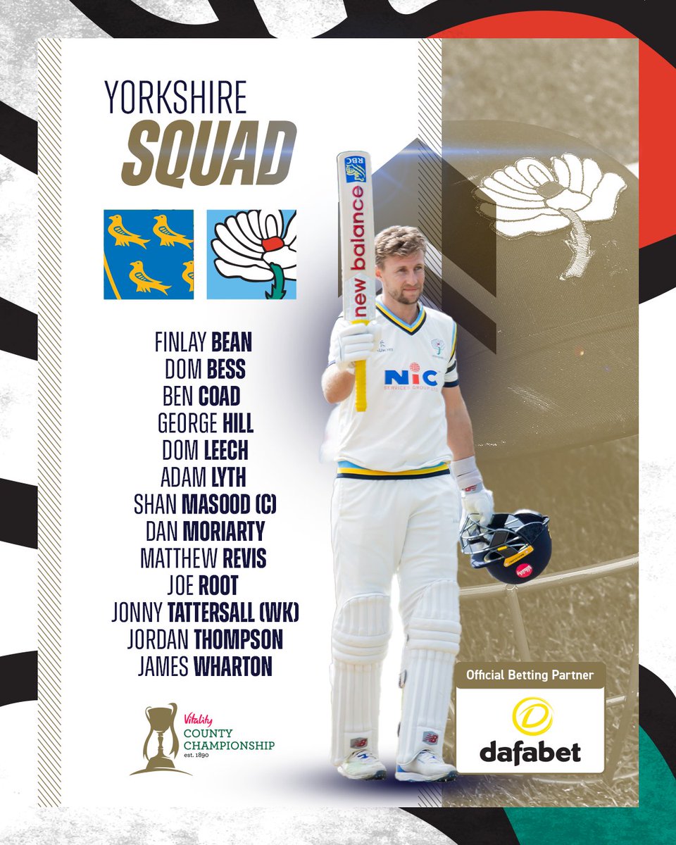 Squad News Incoming 🚀 Ottis Gibson has named a strong 13-man squad for our @CountyChamp fixture against @SussexCCC which gets underway at Hove tomorrow 🙌 Match Preview 🔗 yorkshireccc.com/news/preview-s…