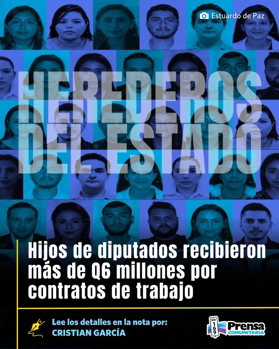 #PactosYAlianzasPerversas 🔎👀Un total de 17 hijos de diputados se dividieron millones de quetzales por prestar sus servicios al gobierno de Giammattei.

Sus padres fueron parte de las bancadas de Vamos, UNE, UCN y Valor. 

✍🏽 Esta investigación fue realizada por Prensa