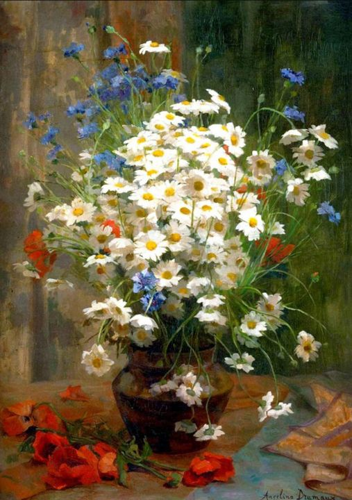 🎨Angelina-Marie-Eugénie Drumaux (1881-1959), Spring Bouquet