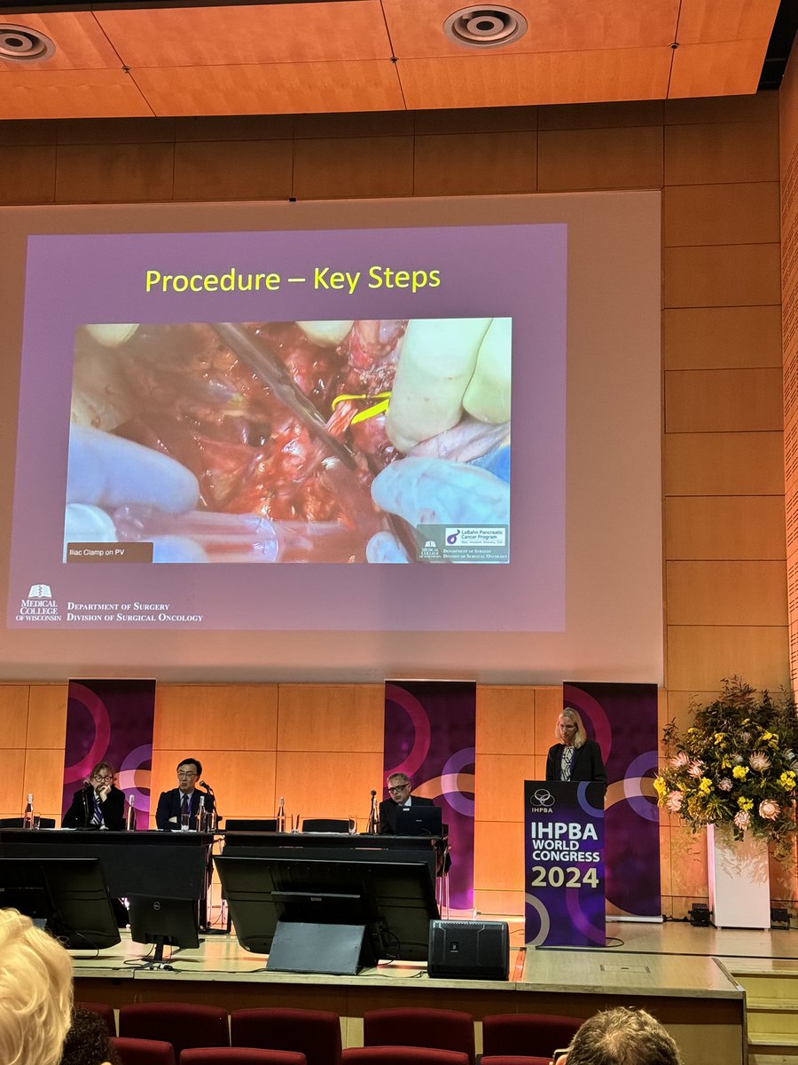State of the art lecture on Pancreatectomy with temporary mesocaval shunt for PDAC by Dr. Kathleen Christians at #IHPBA2024 @MCWSurgery @mcwsurgonc @MCWCancerCenter @MCWPancProgram