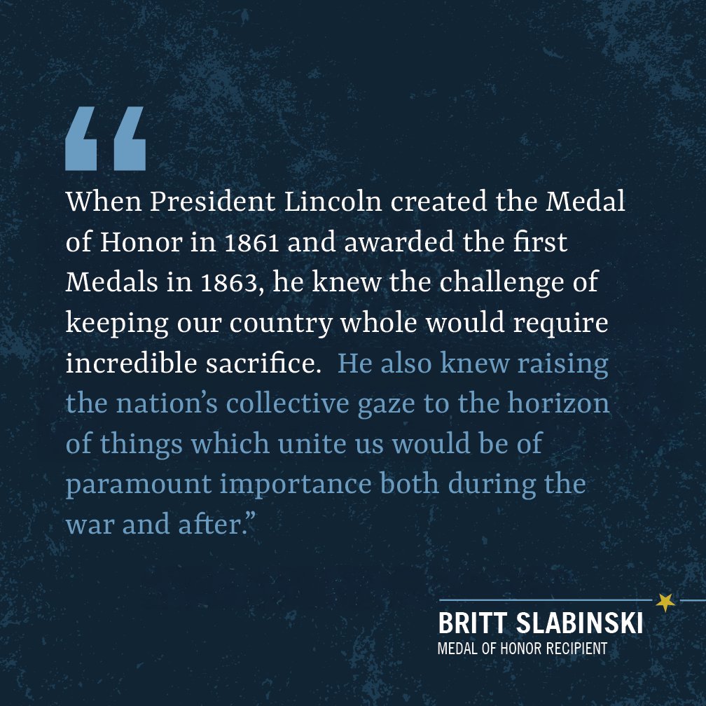 Medal of Honor recipients belong on the National Mall. As Medal of Honor recipient Britt Slabinski’s told the Senate, these American heroes stand for the values that unite us all – and have since Lincoln’s time. Read the rest of his testimony here: mohmuseum.org/statement-of-s…